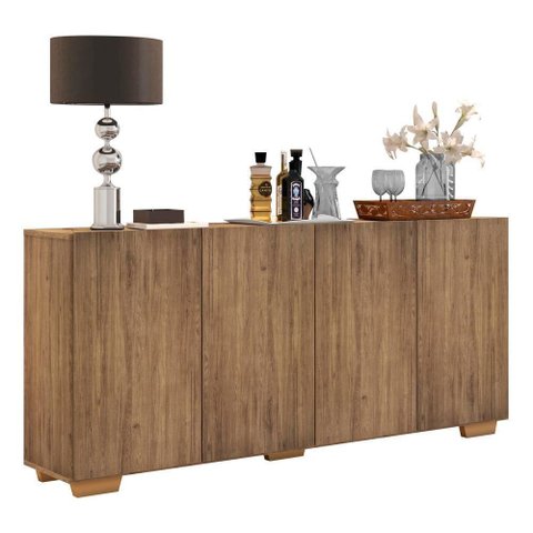 Aparador Buffet Multimóveis Veneza 4 Portas Rustic/natural