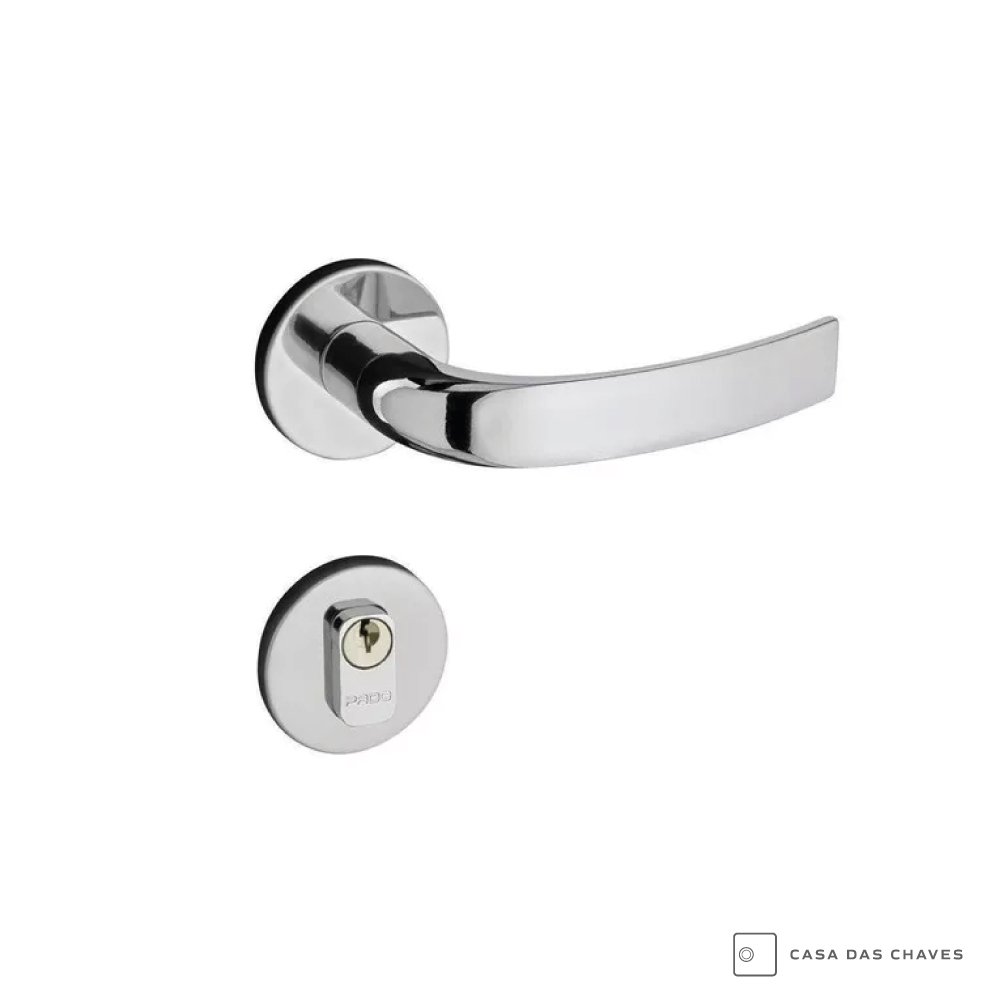 Fechadura Pado Concept 407 Cromado Canto Redondo 40mm Externa Yale