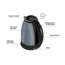 Chaleira Elétrica Inox Lunar 1,8 Litros Elgin Garrafa sem Fio 127v Cinza - 6