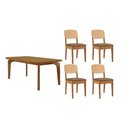 Ver imagem 1 de Conjunto: Mesa de Cozinha Londrina Tampo Curvo 120cm+4 Cadeiras Havana Naturale - Suede Capuccino -