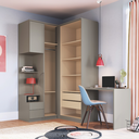 Ver imagem 2 de Guarda Roupa Solteiro Modulado 4 Peças Elegance Cinza/Níquel