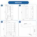 Ver mais imagens de Guarda Roupa Casal Modulado 4 Peças Elegance