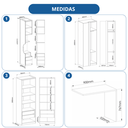Guarda Roupa Casal Modulado 4 Peças Elegance - 8 Guarda Roupa Casal Modulado 4 Peças Elegance - 8