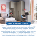 Ver imagem 4 de Guarda Roupa Solteiro Modulado 4 Peças Elegance Cinza/Níquel