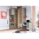 Ver imagem 3 de Guarda Roupa Solteiro Modulado 4 Peças Elegance Cinza/Níquel