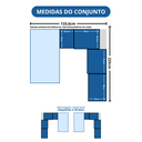 Ver imagem 7 de Guarda Roupa Solteiro Modulado 4 Peças Elegance Cinza/Níquel