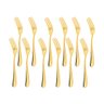 Kit com 12 Garfos de Mesa Elite Glamour Dourado Gourmet Mix - 1