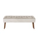 Ver imagem 2 de Banco Estofado Rubi 1,20m Veludo Bege - Clique Decorações