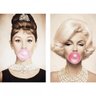 Quadro Decorativo Marilyn Monroe e Audrey Hepburn Chiclete 2 Telas - 1