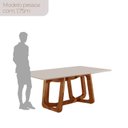 Ver mais imagens de Conjunto de Mesa de Jantar Retangular em Madeira Maciça com Vidro e 8 Cadeiras Genova Monaco Yescasa