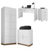 Kit Conjunto Escritório 4 Peças Cubic Branco Caemmun - 1