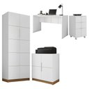 Ver imagem 1 de Kit Conjunto Escritório 4 Peças Cubic Branco Caemmun