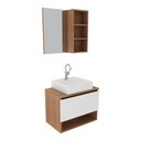 Ver imagem 2 de Gabinete de Banheiro com Cuba e Espelheira 60cm Multimóveis CR10096 Amêndoa/Branco