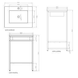 Gabinete Para Banheiro Iron Black 60Cmx45Cm - 3