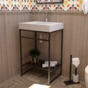 Ver imagem 1 de Gabinete Para Banheiro Iron Black 60Cmx45Cm Com Cuba Sobrepor