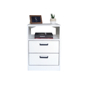 Ver imagem 5 de Mesa de Cabeceira Branca 40cm 2 Gavetas Mdf Quarto Gaveteiro Puxador Cinza-sem Rodinhas (montado)