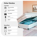 Ver imagem 5 de Cama Box Baú Solteiro + Colchão Paris Molas Ensacadas Branco Couro Branco/branco