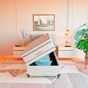 Ver imagem 2 de Cama Box Baú Solteiro + Colchão Paris Molas Ensacadas Branco Couro Branco/branco