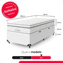Ver imagem 6 de Cama Box Baú Solteiro + Colchão Paris Molas Ensacadas Branco Couro Branco/branco