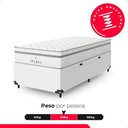 Ver imagem 7 de Cama Box Baú Solteiro + Colchão Paris Molas Ensacadas Branco Couro Branco/branco