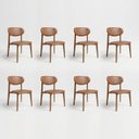 Ver imagem 1 de Kit com 8 Cadeiras para Sala de Jantar Estofadas em Madeira Maciça Cloe Yescasa