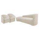 Ver imagem 1 de Kit Sofá Curvo França 200cm L.e e 2 Poltronas Luiza Max Conforto, Bouclé Bege