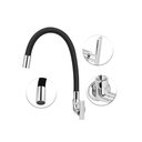 Ver imagem 2 de Torneira Flexível Parede Cozinha Gourmet Preta Black