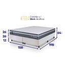 Ver imagem 3 de Conjunto Box Branco Cairo Cinza Molas Ensacadas Queen 158x198x64 - King House