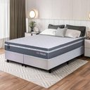 Ver imagem 1 de Conjunto Box Branco Cairo Cinza Molas Ensacadas Queen 158x198x64 - King House