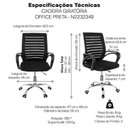 Ver imagem 7 de Kit 10 Cadeiras Escritório Diretor Giratória Office Zebrada Estofado Mesh Preto