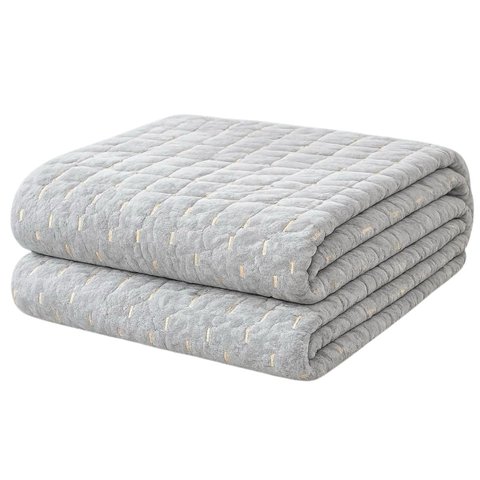 Cobertor Manta Fio de Ouro Casal 190x210 Toque Macio Luxo Decorativa Cinza
