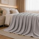 Ver imagem 3 de Cobertor Manta Fio de Ouro Casal 190x210 Toque Macio Luxo Decorativa Cinza