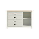 Ver imagem 3 de Cômoda 9149bf Topázio Madeira Maciça 4 Gavetas e 1 Porta Branco Freijó Finestra