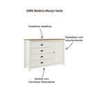 Ver imagem 4 de Cômoda 9149bf Topázio Madeira Maciça 4 Gavetas e 1 Porta Branco Freijó Finestra