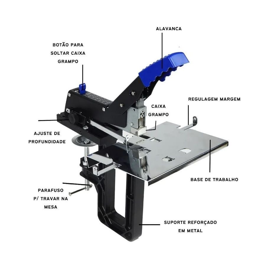 Grampeador Cavalo Manual de Bancada Plano e Dorso até 60fls - 2