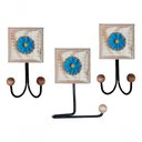 Ver imagem 5 de Kit Banheiro 5 Peças Artesanal Rústico Flor de Madeira 3d Anúncio com Variação Cor Azul