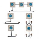 Ver imagem 1 de Kit Banheiro 5 Peças Artesanal Rústico Flor de Madeira 3d Anúncio com Variação Cor Azul