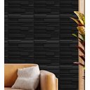 Ver imagem 2 de Placa Pianel PVC Vienna Preto 3d Revestimento de Parede Decorativa 50cm