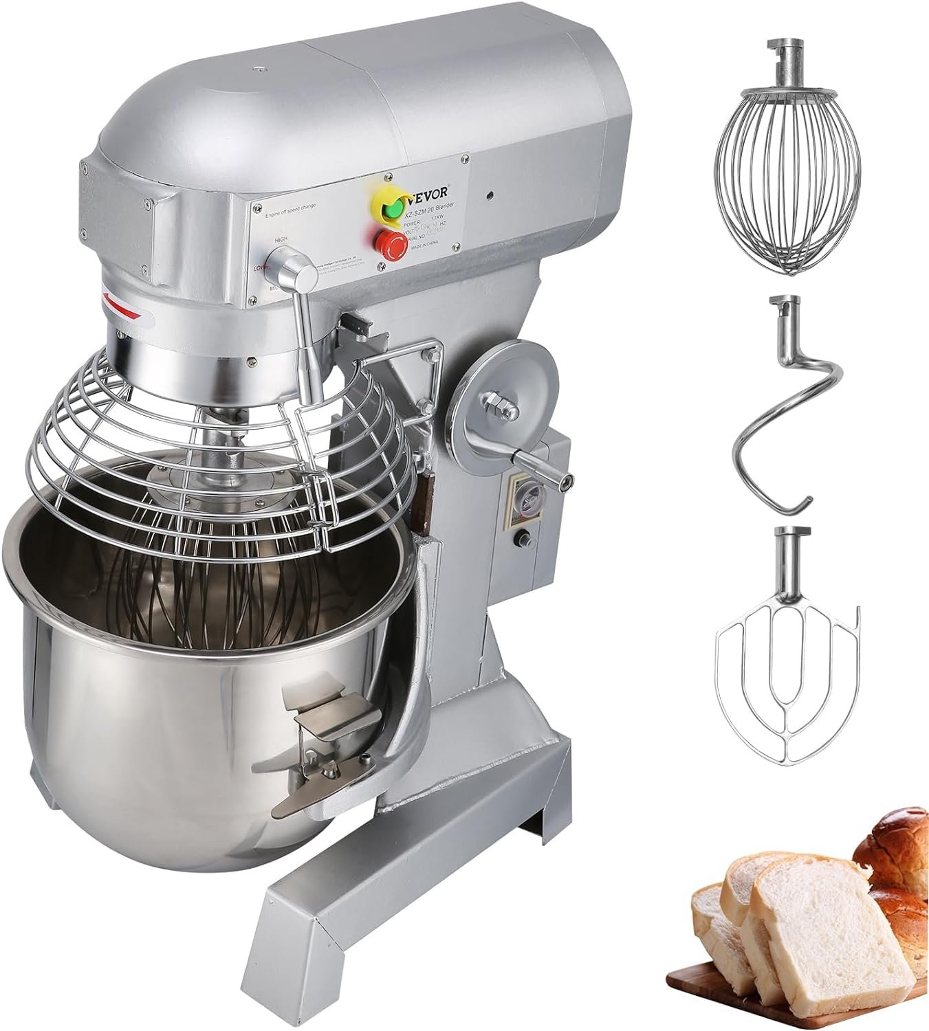 Happybuy Mixer Comercial 10qt, 3 Velocidades, 500w, Aço Inox - 1