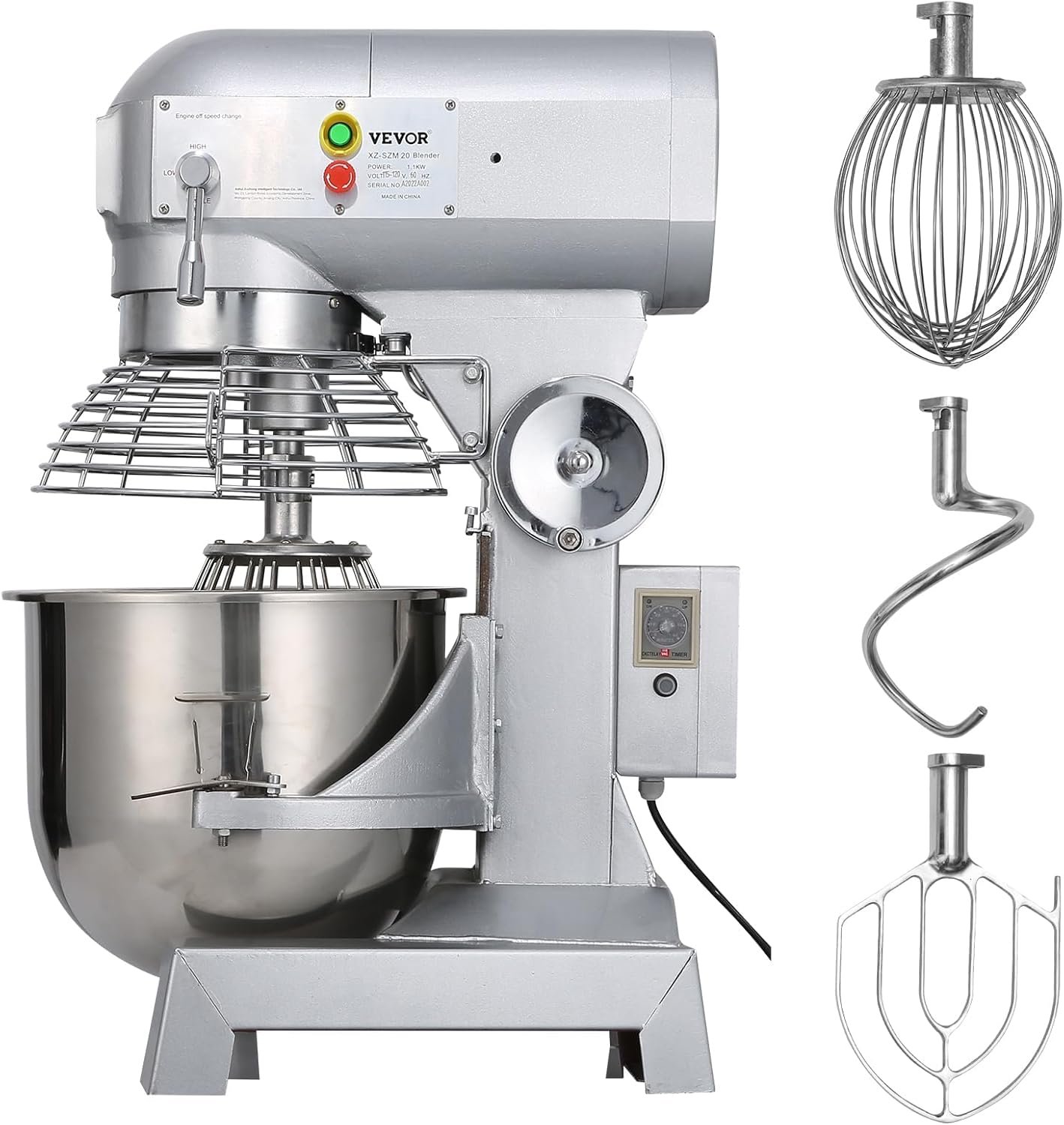 Happybuy Mixer Comercial 10qt, 3 Velocidades, 500w, Aço Inox - 8