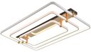 Ver imagem 1 de Plafon de Sobrepor Moderno Retangular Branco e Dourado Led 162W 3200K Bivolt PARIS LUZ