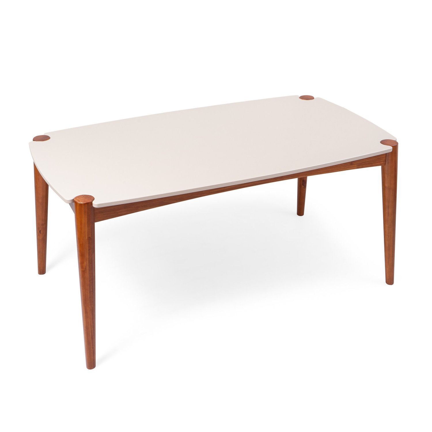 Mesa de Jantar 6 Lugares Madeira Maciça Laqueada cor Garapa e Capuccino 160 Cm Jobim - 15