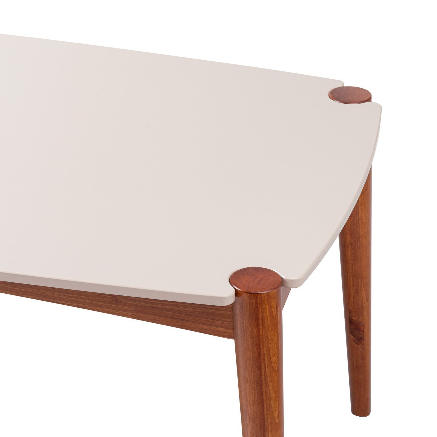 Mesa de Jantar 6 Lugares Madeira Maciça Laqueada cor Garapa e Capuccino 160 Cm Jobim - 14