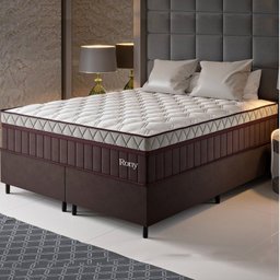 Conjunto Cama Box Queen Rony Com Molas Ensacadas 158x198x69cm - 1