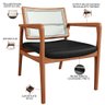 Kit 02 Poltronas Decorativa Sala Estar Madeira Tela Sintética Tropea Couríssimo Preto - Lyam Decor - 4