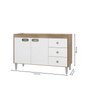 Balcão para Pia 120cm 2 Portas 3 Gavetas Bréscia - 4