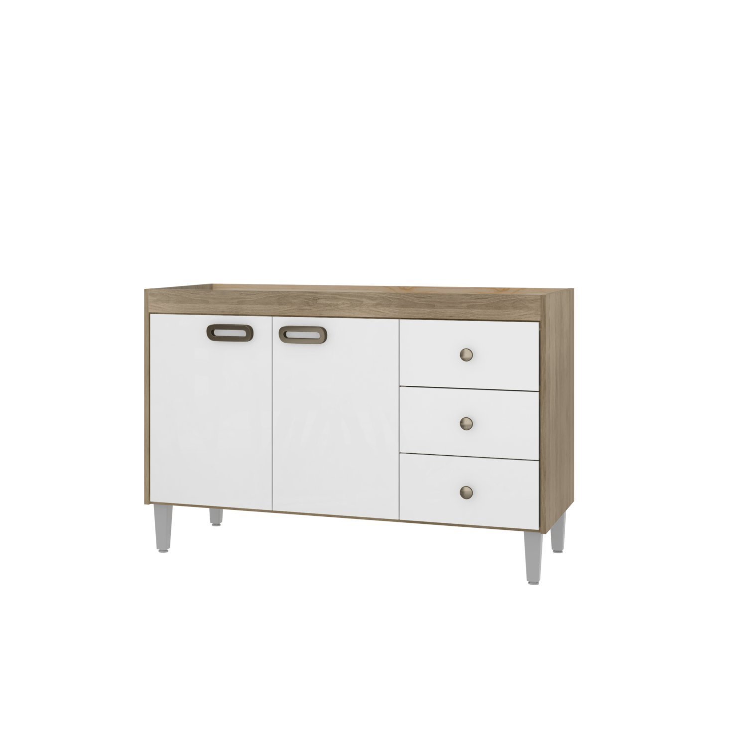 Balcão para Pia 120cm 2 Portas 3 Gavetas Bréscia - 3
