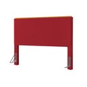 Ver imagem 1 de Cabeceira Cama Box Queen 1,60m Estofada Detalhe em Madeira Java Veludo Vermelho