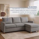 Ver mais imagens de Sofá com Chaise 4 Lugares Linho Moov Yescasa Cinza Cinza Escuro