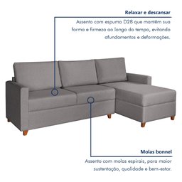 Sofá 3 Lugares com Chaise Moov Yescasa - 4
